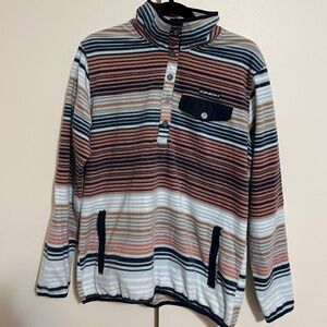 Women's Cinch Striped Print Polar Fleece Snap Pullover